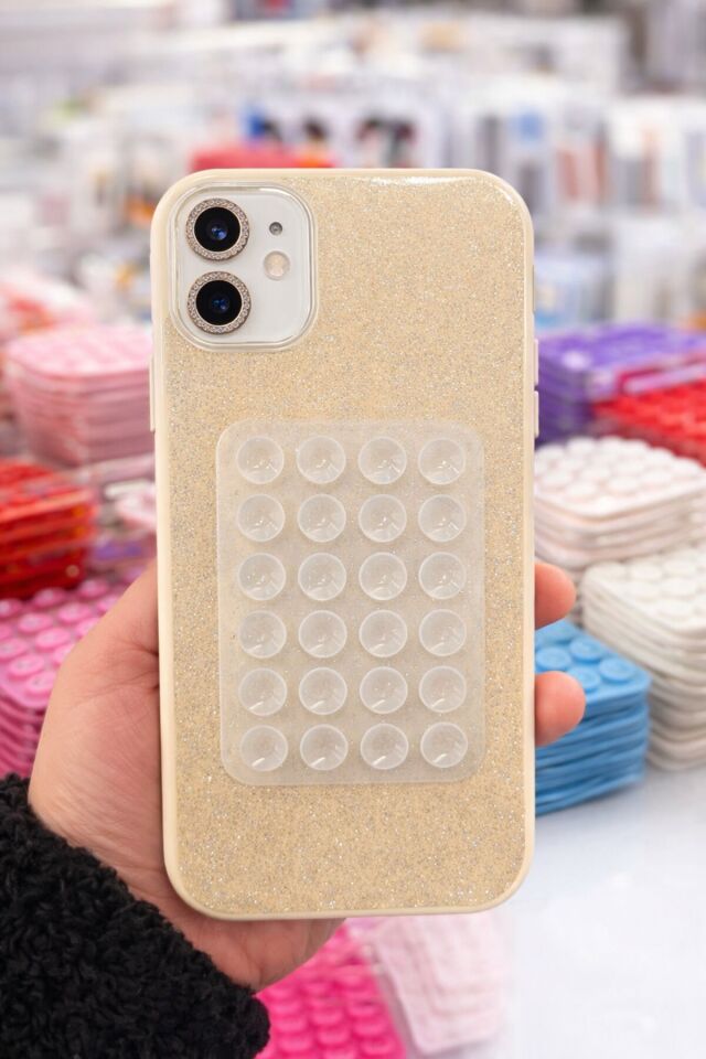 Simli Vantuzlu Telefon Tutucu 3’lü Set | Güçlü Tutuş Kaymaz Sabitleyici | Tüm Telefonlarla Uyumlu Pembe