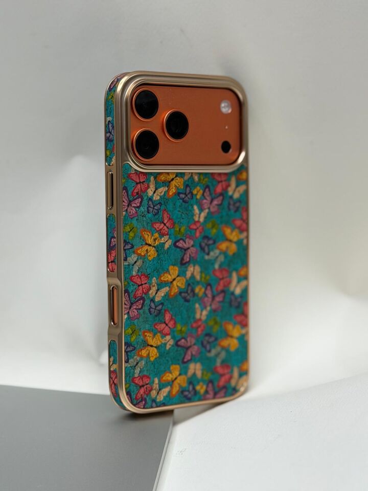 iPhone 17 Pro Max Tuval Kılıf - Egzotik Lotus Desenli Sanatsal Koruyucu