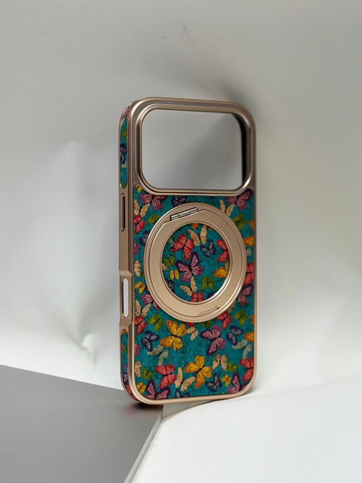 iPhone 17 Pro Tuval Kılıf - Egzotik Lotus Desenli Sanatsal Koruyucu