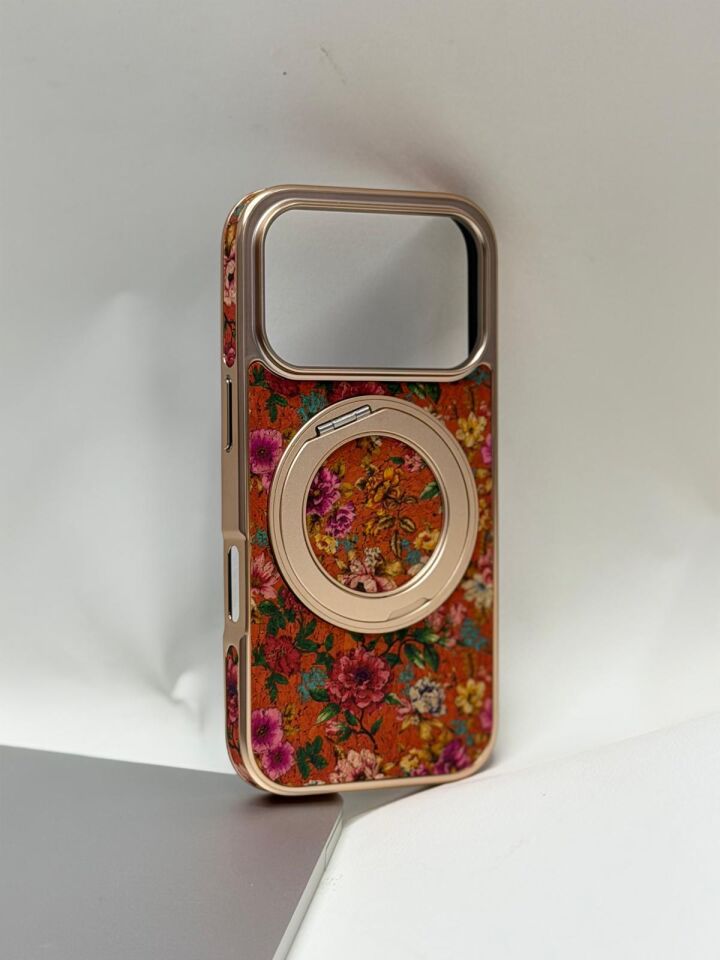 iPhone 17 Pro Tuval Kılıf - Egzotik Lotus Desenli Sanatsal Koruyucu