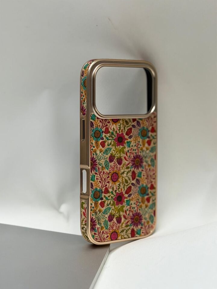 iPhone 17 Pro Tuval Kılıf - Egzotik Lotus Desenli Sanatsal Koruyucu Model 5