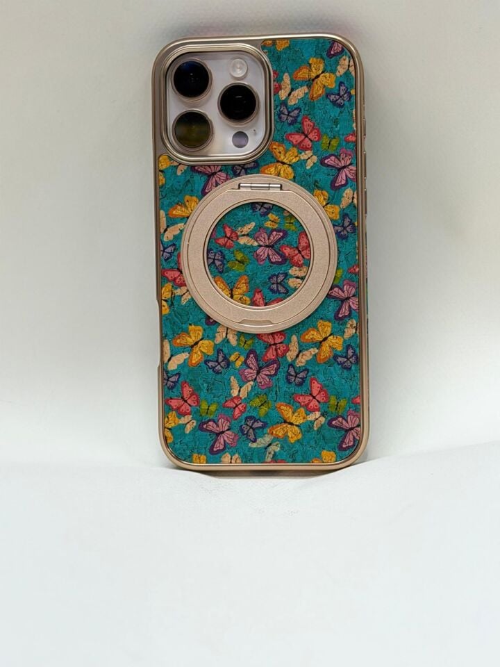 iPhone 16 Pro Max Tuval Kılıf - Egzotik Lotus Desenli Sanatsal Koruyucu