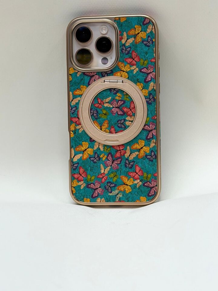 iPhone 16 Pro Max Tuval Kılıf - Egzotik Lotus Desenli Sanatsal Koruyucu