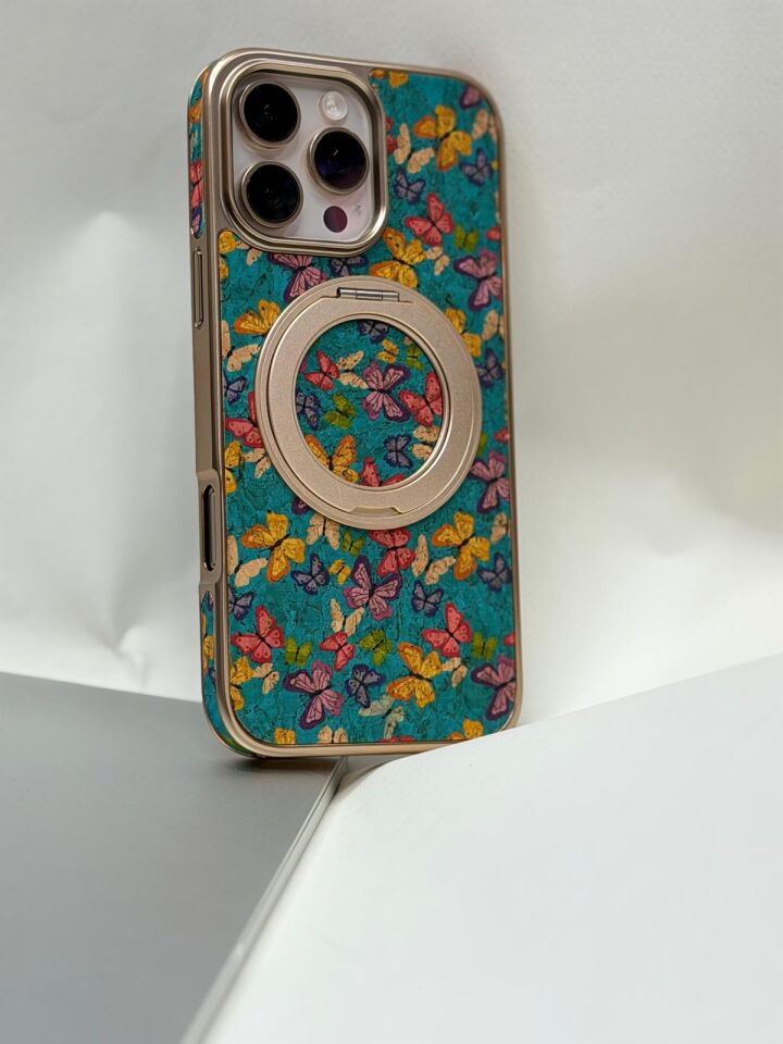 iPhone 16 Pro Max Tuval Kılıf - Egzotik Lotus Desenli Sanatsal Koruyucu