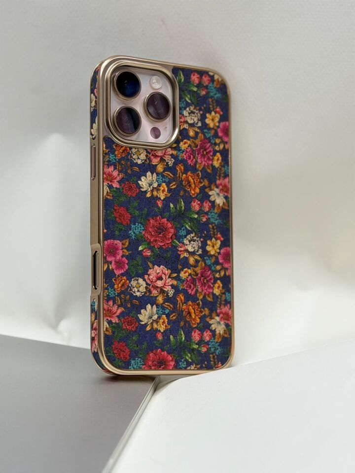 iPhone 16 Pro Max Tuval Kılıf - Egzotik Lotus Desenli Sanatsal Koruyucu