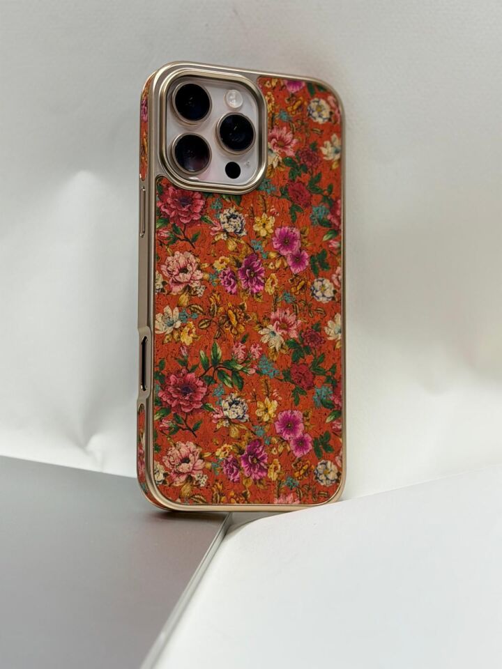 iPhone 16 Pro Max Tuval Kılıf - Egzotik Lotus Desenli Sanatsal Koruyucu