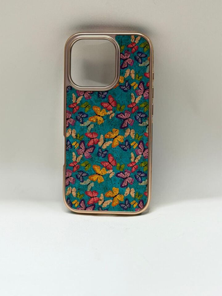 iPhone 16 Pro Tuval Kılıf - Egzotik Lotus Desenli Sanatsal Koruyucu