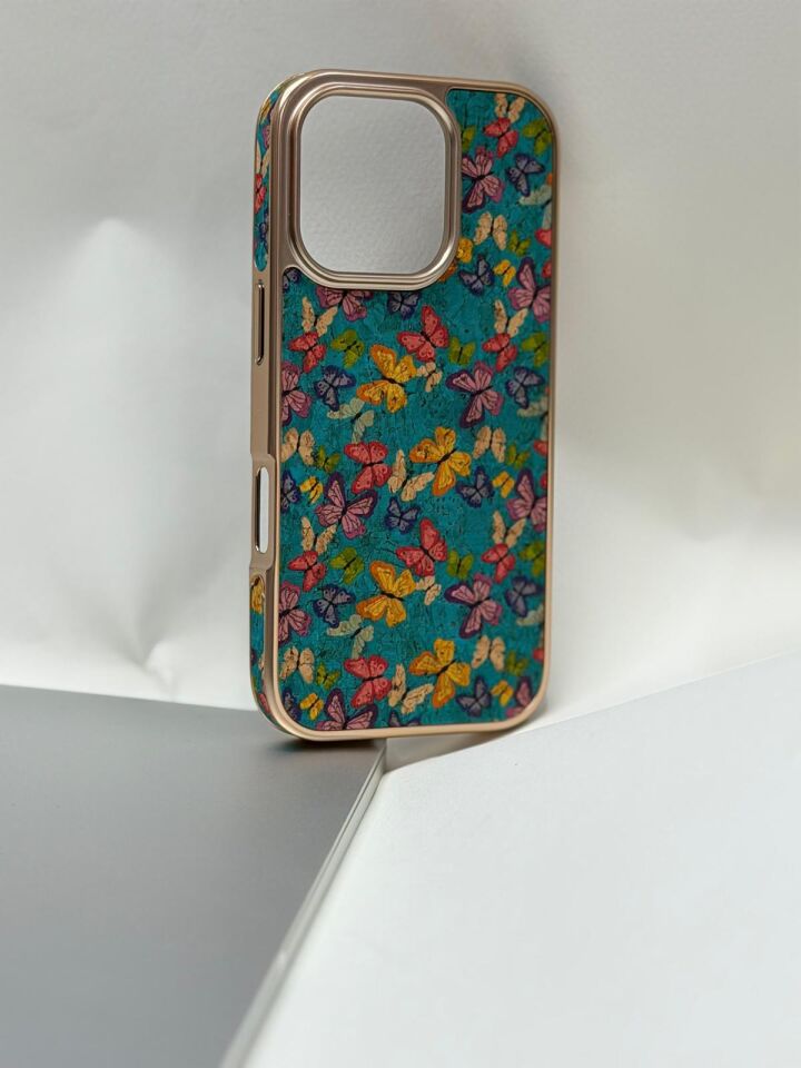 iPhone 16 Pro Tuval Kılıf - Egzotik Lotus Desenli Sanatsal Koruyucu