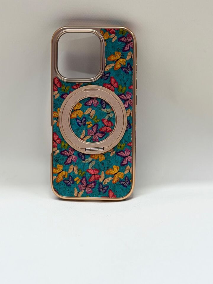 iPhone 16 Pro Tuval Kılıf - Egzotik Lotus Desenli Sanatsal Koruyucu