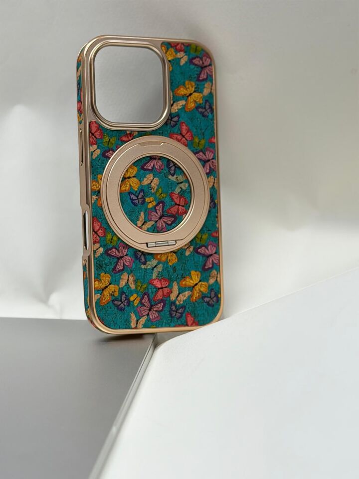 iPhone 16 Pro Tuval Kılıf - Egzotik Lotus Desenli Sanatsal Koruyucu