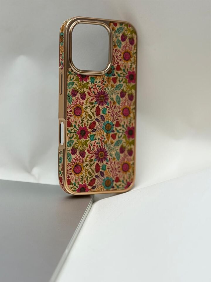 iPhone 16 Pro Tuval Kılıf - Egzotik Lotus Desenli Sanatsal Koruyucu Model 8