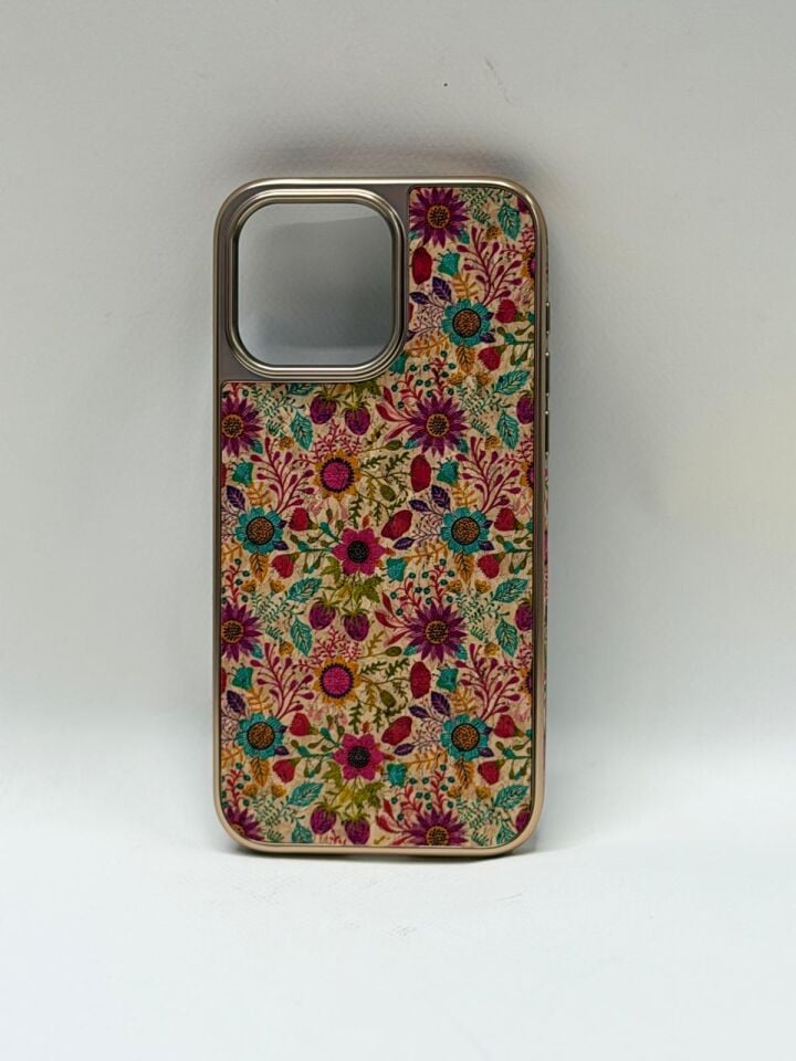 iPhone 15 Pro Max Tuval Kılıf - Egzotik Lotus Desenli Sanatsal Koruyucu Model 7