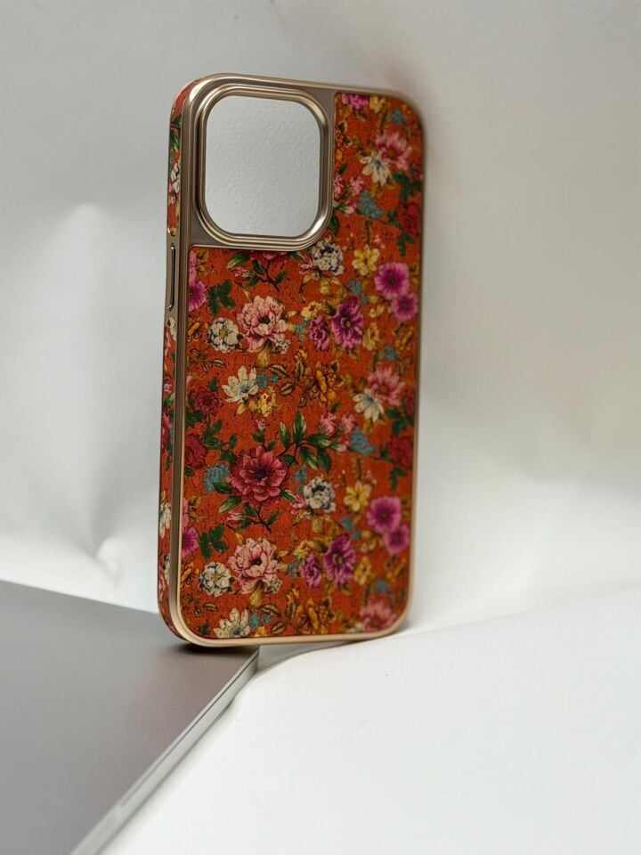iPhone 15 Pro Max Tuval Kılıf - Egzotik Lotus Desenli Sanatsal Koruyucu Model 8