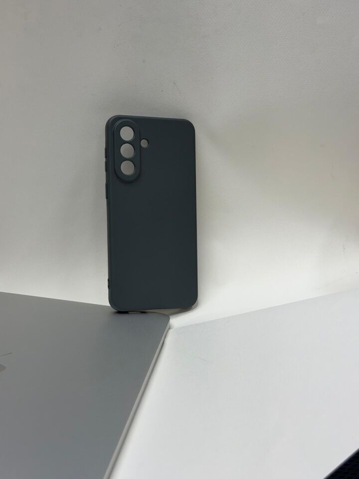 Samsung A57 Lansman Kılıf Kamera Korumalı Içi Süet Kadife Silikon koyu gri
