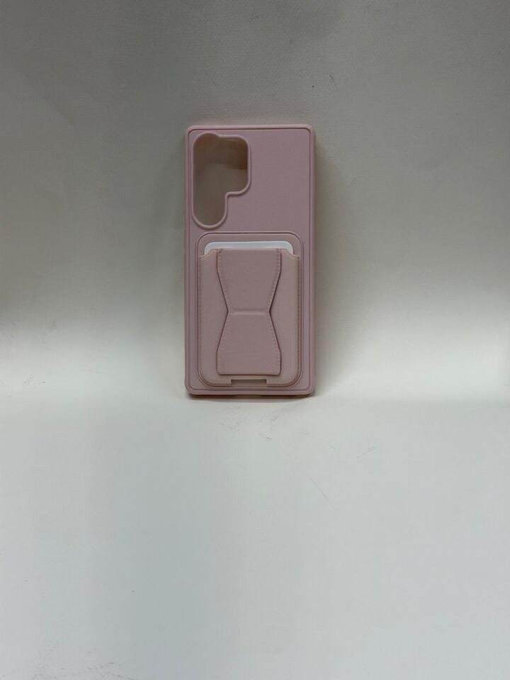 Samsung Galaxy S25 FE Uyumlu Kartlıklı Premium Kılıf - Gizli Bölmeli Cüzdan Kılıf Pembe