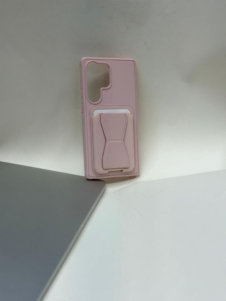 Samsung Galaxy S25 FE Uyumlu Kartlıklı Premium Kılıf - Gizli Bölmeli Cüzdan Kılıf Pembe