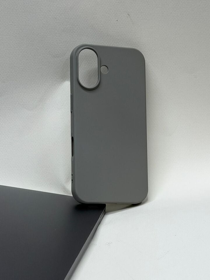 iPhone 16 İle Tam Uyumlu Premium Lansman Kılıfı - İçi Kadife Lansman Özel Silikon Gri