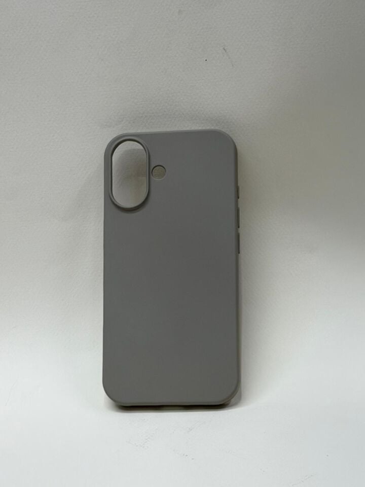 iPhone 16 İle Tam Uyumlu Premium Lansman Kılıfı - İçi Kadife Lansman Özel Silikon Gri