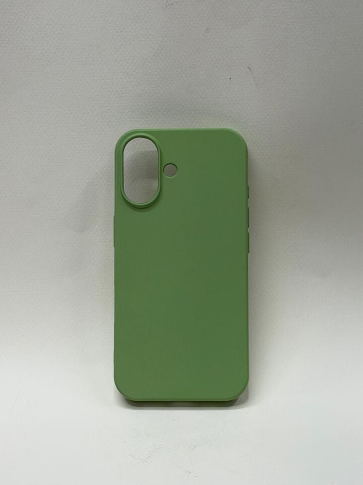 iPhone 16 İle Tam Uyumlu Premium Lansman Kılıfı - İçi Kadife Lansman Özel Silikon Yeşil