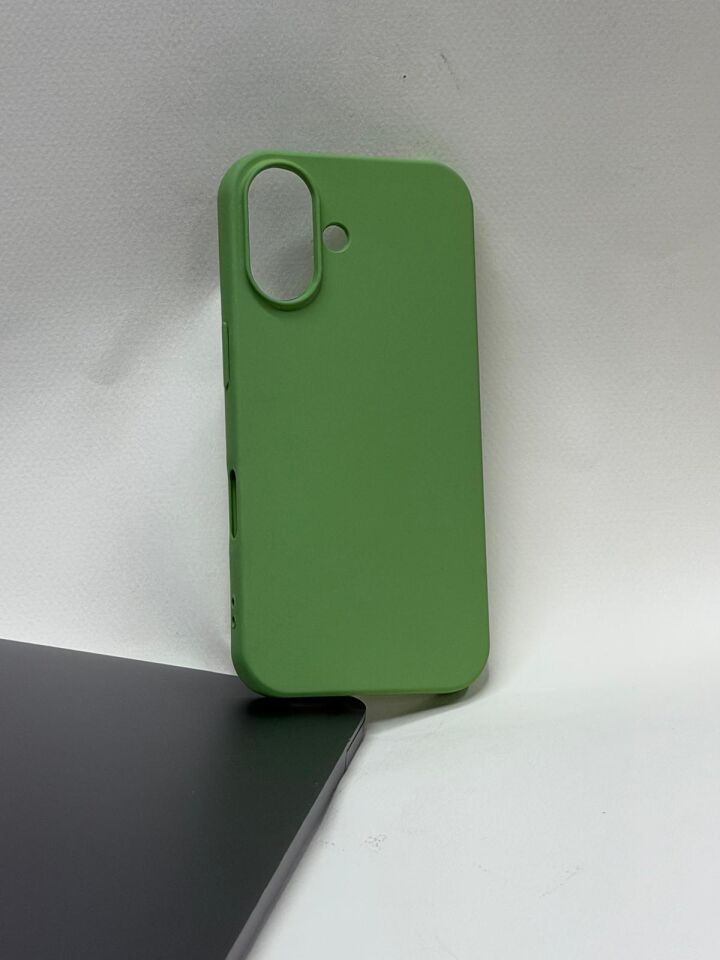 iPhone 16 İle Tam Uyumlu Premium Lansman Kılıfı - İçi Kadife Lansman Özel Silikon Yeşil