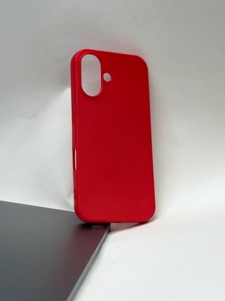 iPhone 16 İle Tam Uyumlu Premium Lansman Kılıfı - İçi Kadife Lansman Özel Silikon Kırmızı