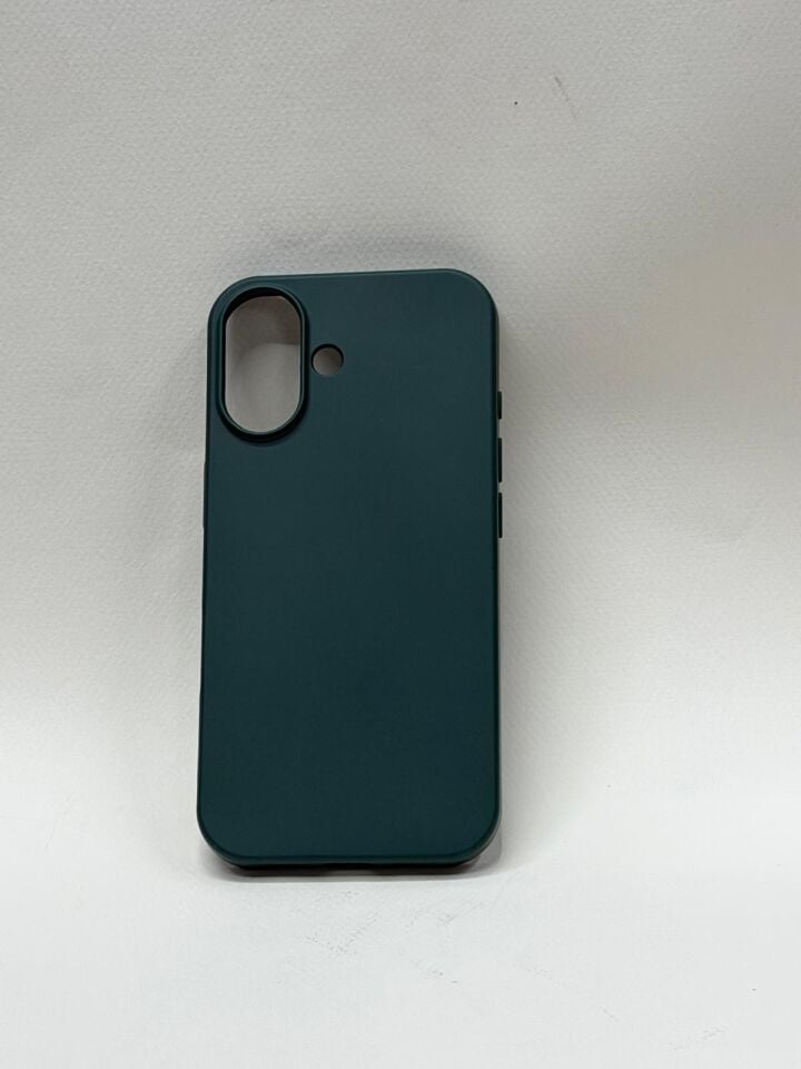 iPhone 16 İle Tam Uyumlu Premium Lansman Kılıfı - İçi Kadife Lansman Özel Silikon Haki