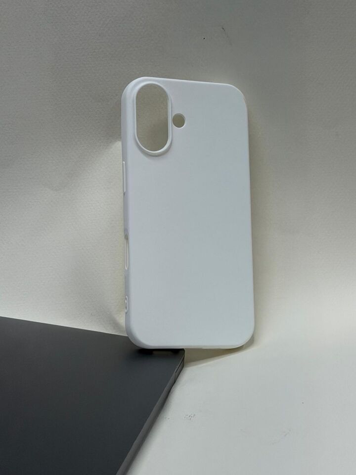 iPhone 16 İle Tam Uyumlu Premium Lansman Kılıfı - İçi Kadife Lansman Özel Silikon Beyaz