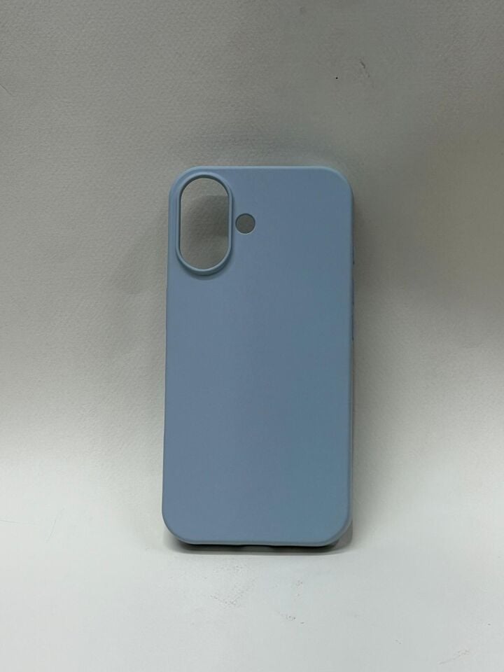 iPhone 16 İle Tam Uyumlu Premium Lansman Kılıfı - İçi Kadife Lansman Özel Silikon açık mavi
