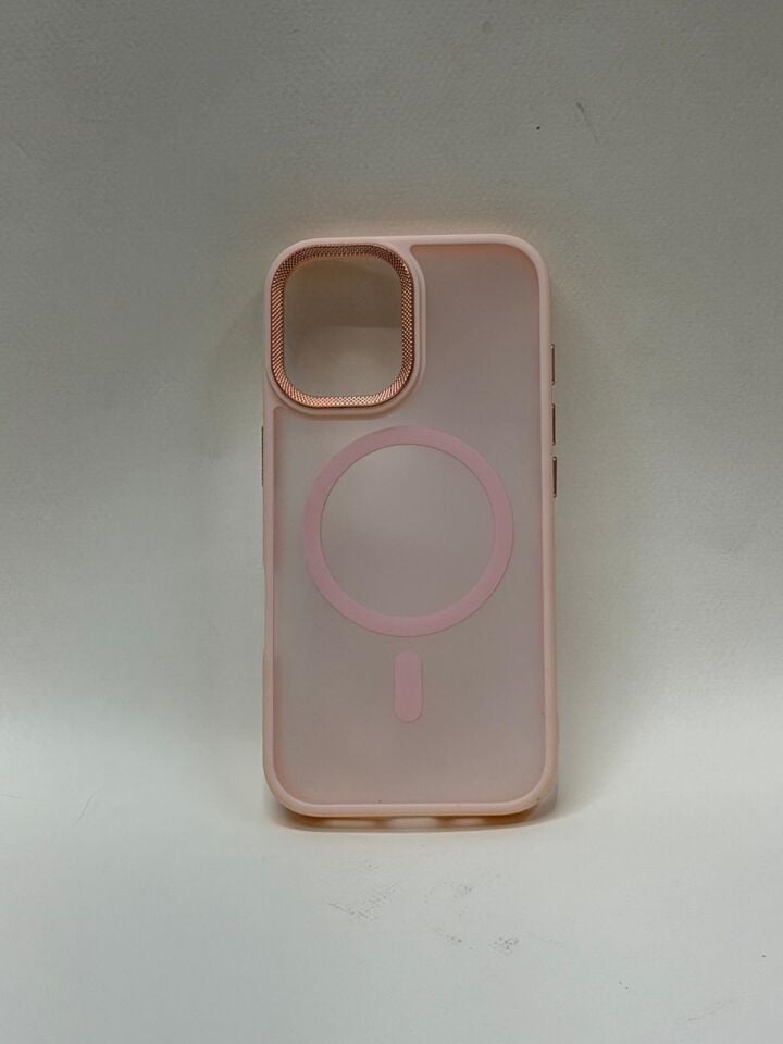 iPhone 16 ile Tam Uyumlu MagSafe Destekli Premium Koruyucu Kılıf Pembe