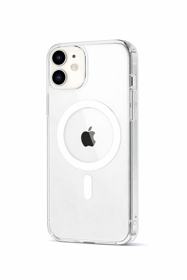 iPhone 12 Uyumlu Şeffaf Magsafe Kılıf – Sararmaz, Darbe Emici Şeffaf