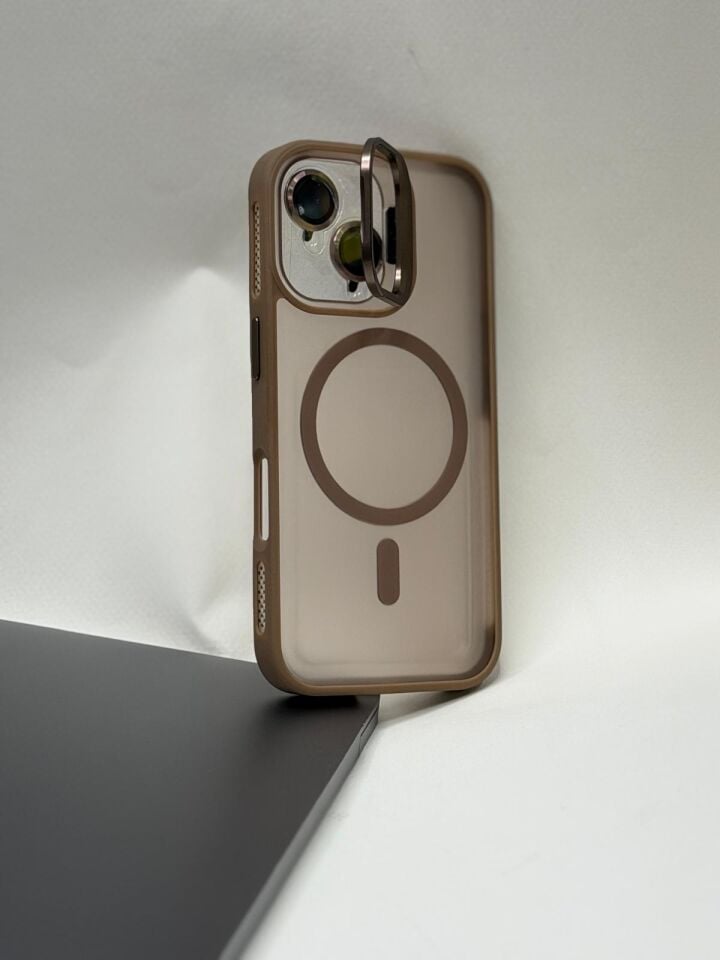 Iphone 16 MagSafe Uyumlu Kamera Standlı Darbe Emici Zırh Kılıf