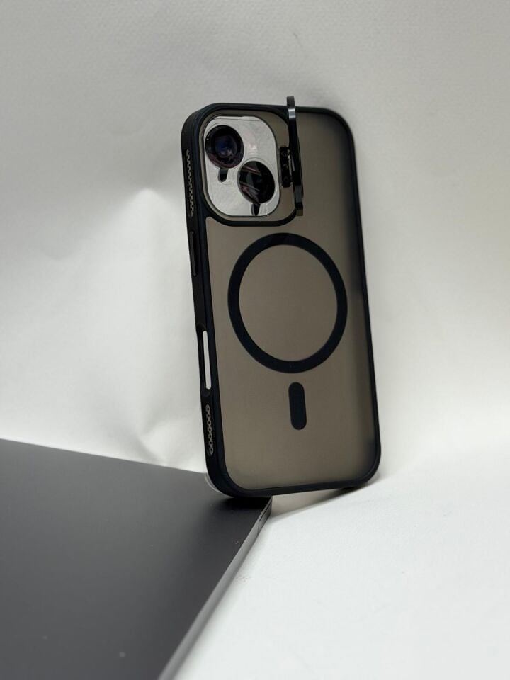 Iphone 16 MagSafe Uyumlu Kamera Standlı Darbe Emici Zırh Kılıf