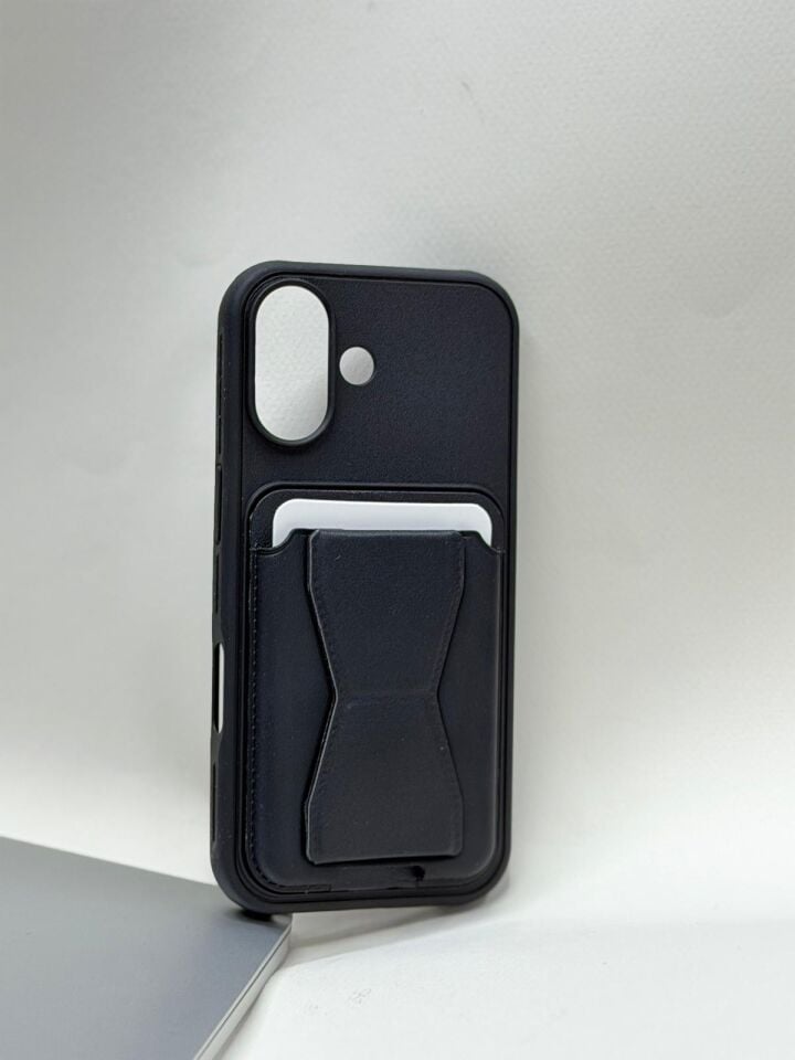 iPhone 17 Uyumlu Deri Görünümlü Kartlıklı Cüzdan Kılıf - Lüks ve Darbe Emici