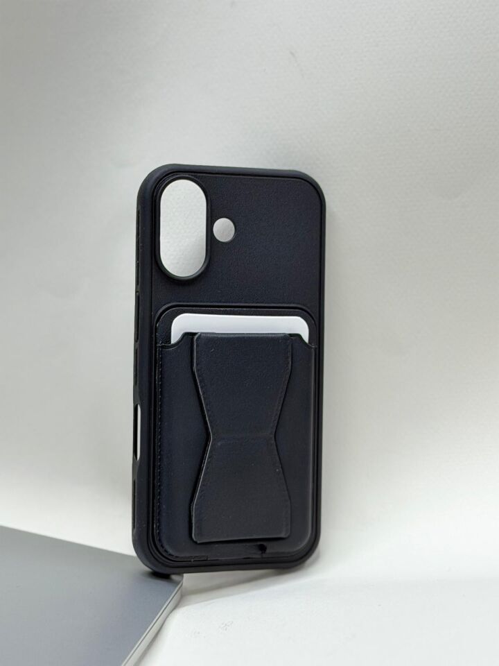 iPhone 17 Deri Görünümlü Kartlıklı Cüzdan Kılıf