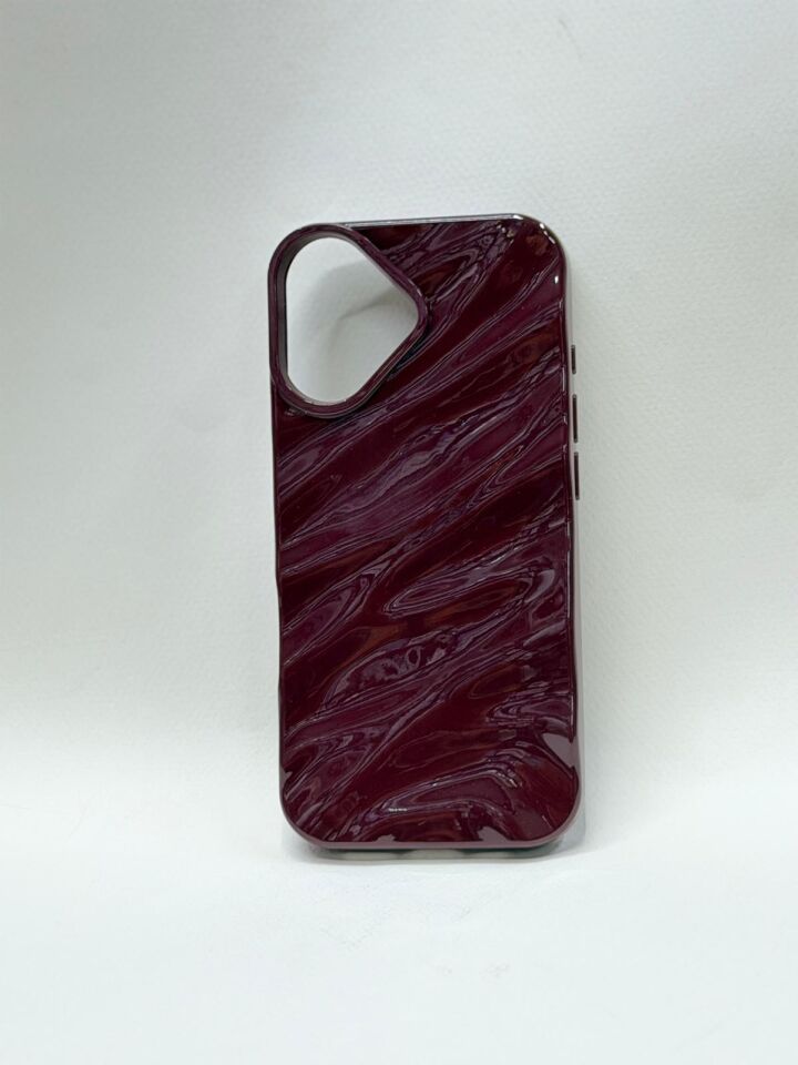 iPhone 16 İçin Canlı Kırmızı Akıcı Hatlar Kılıf