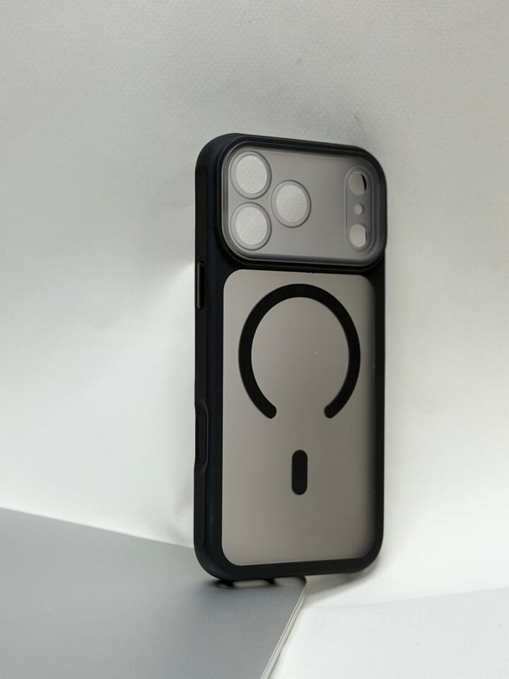 iPhone 17 Pro Max Uyumlu MagSafe Kılıf - Güçlü Mıknatıslı Darbe Emici Şık Kapak Siyah