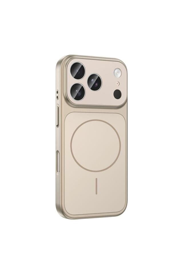 iPhone 17 Pro Max Kılıf ATA M-Safe Şarj Özellikli Kamera Korumalı Formen Kapak - Mavi Gri