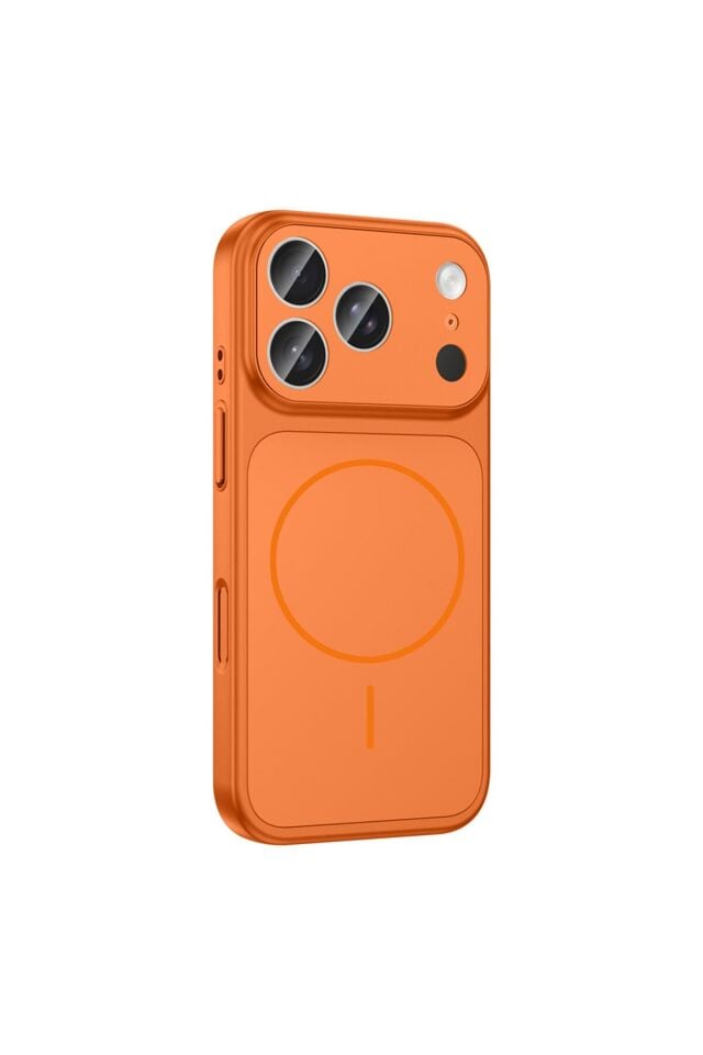 iPhone 17 Pro Max Kılıf ATA M-Safe Şarj Özellikli Kamera Korumalı Formen Kapak - Mavi Turuncu