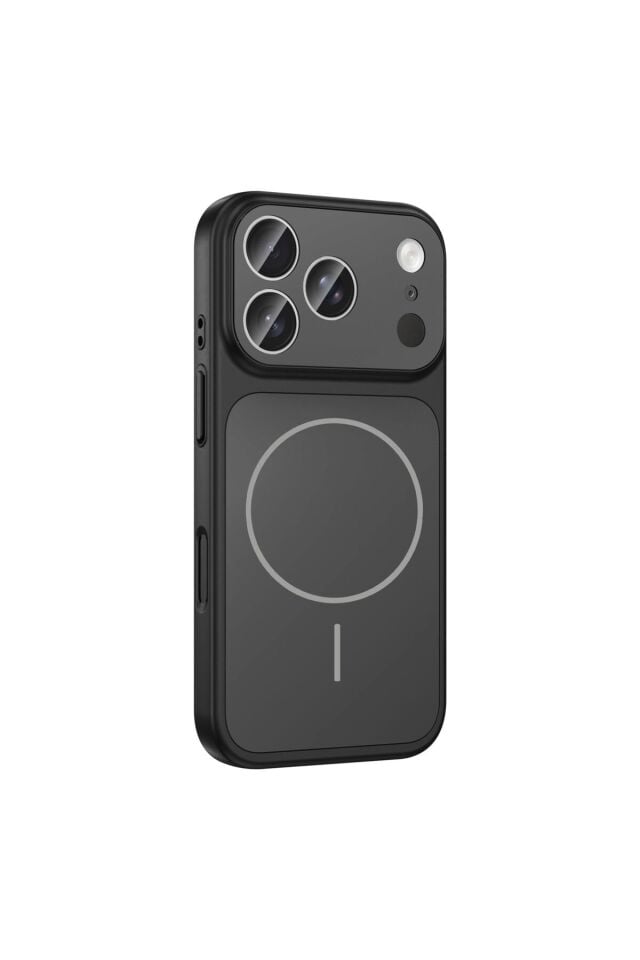 iPhone 17 Pro Max Kılıf ATA M-Safe Şarj Özellikli Kamera Korumalı Formen Kapak - Mavi Siyah