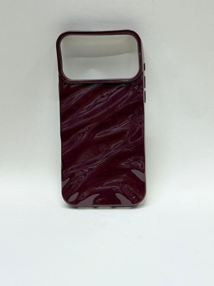 iPhone 17 Pro Uyumlu Bordo Desenli Koruma Kılıfı