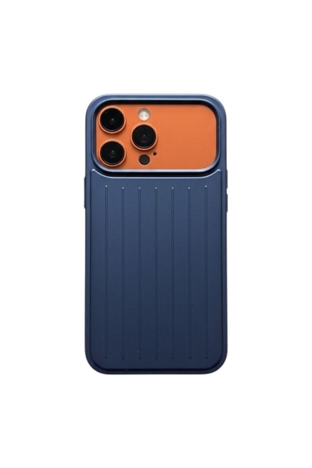 Iphone 17 Pro Max Uyumlu Çizgili Valiz Desenli Premium Kılıf Lacivert