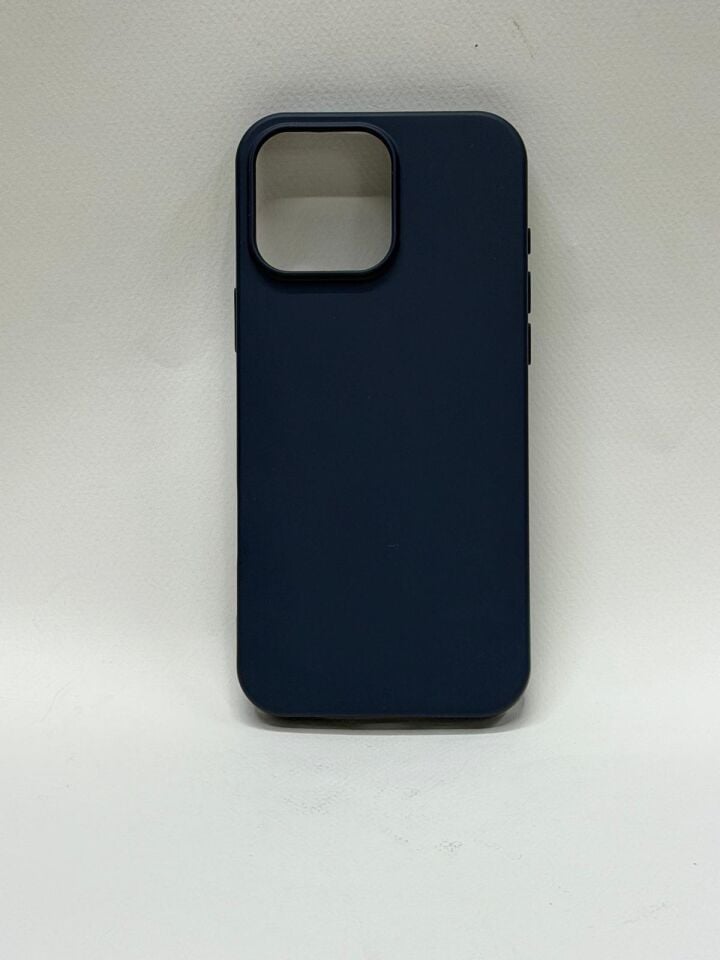iPhone 16 Pro Max Uyumlu İçi Kadife Lansman Silikon Kılıf Lacivert