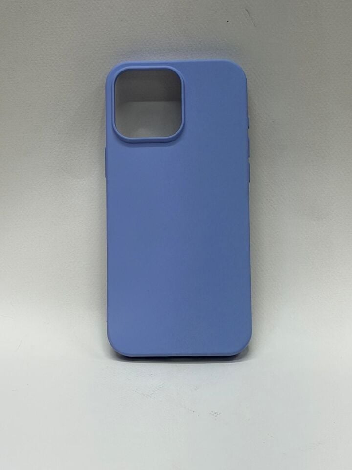 iPhone 16 Pro Max Uyumlu İçi Kadife Lansman Silikon Kılıf Mavi