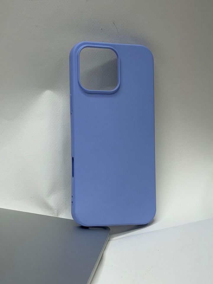 iPhone 16 Pro Max Uyumlu İçi Kadife Lansman Silikon Kılıf Mavi