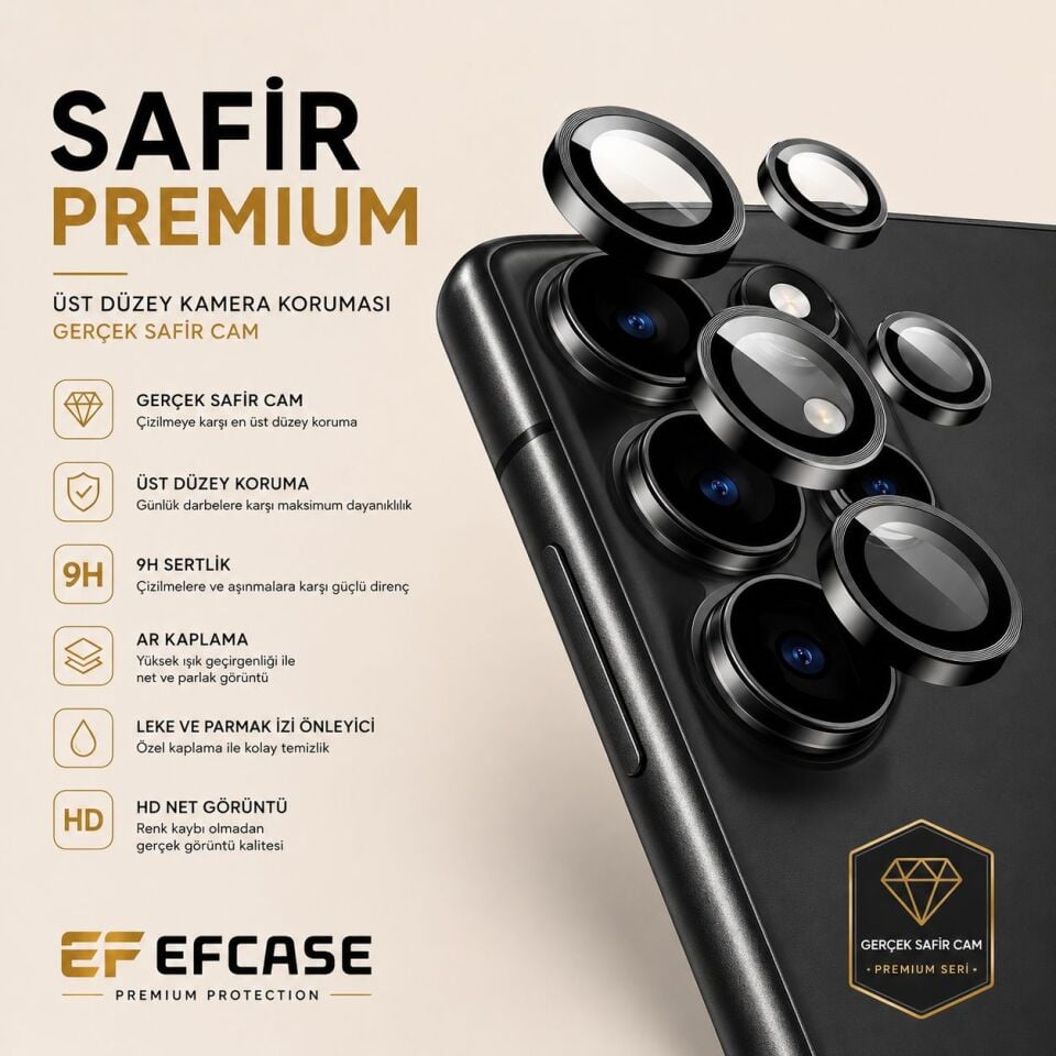 Samsung Galaxy S21 FE Uyumlu Safir Premium Kamera Lens Koruyucu | Metal Çerçeveli 9H Lens Koruma