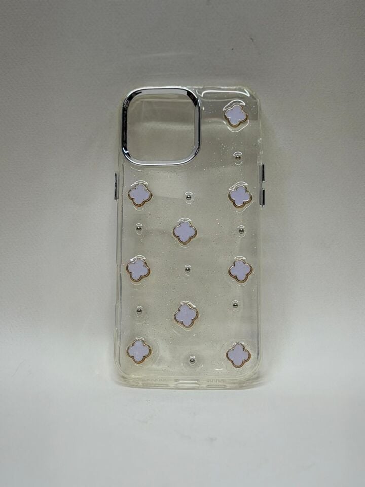 iPhone 16 Pro Max Uyumlu Mücevher Desenli Kristal Parıltılı Lansman Kılıf
