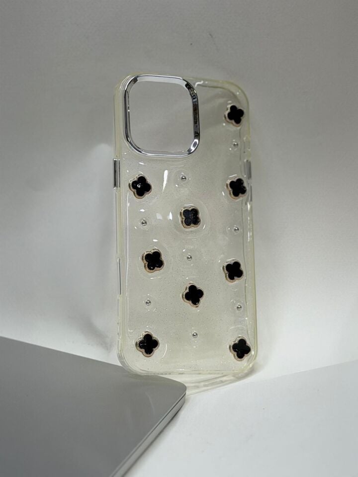 iPhone 16 Pro Max Uyumlu Mücevher Desenli Kristal Parıltılı Lansman Kılıf