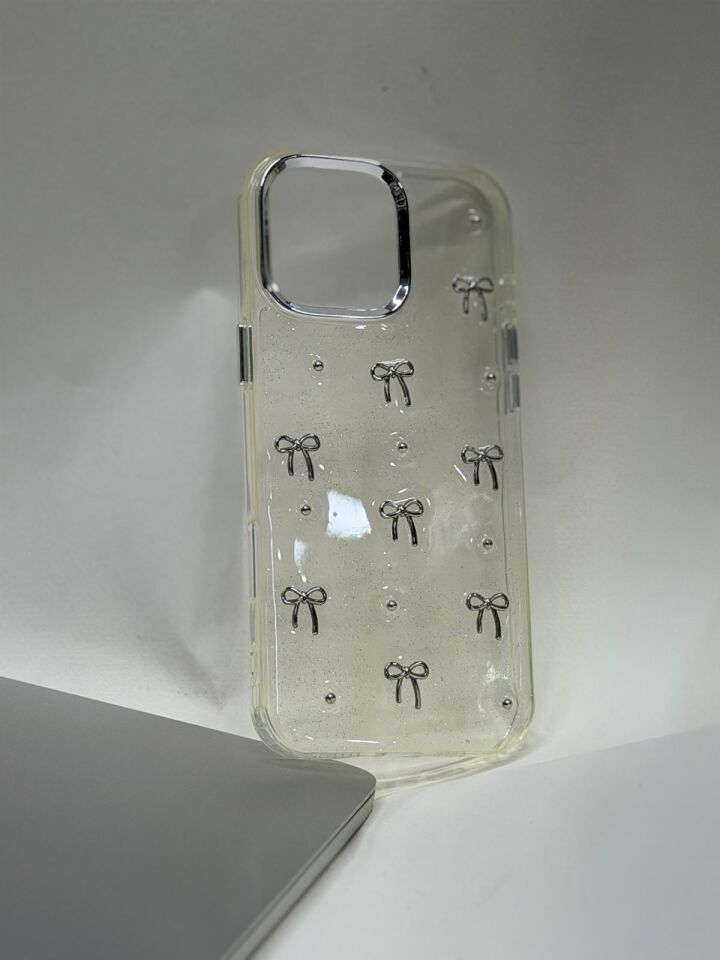 iPhone 16 Pro Max Uyumlu Mücevher Desenli Kristal Parıltılı Lansman Kılıf