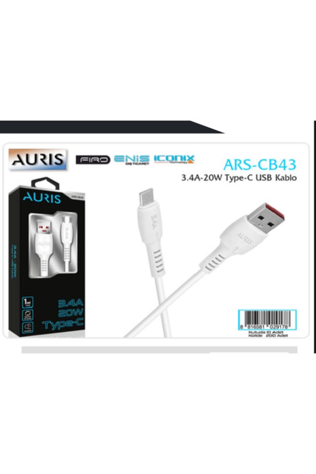 3.4 Amper 20w type-C USB KABLO Beyaz