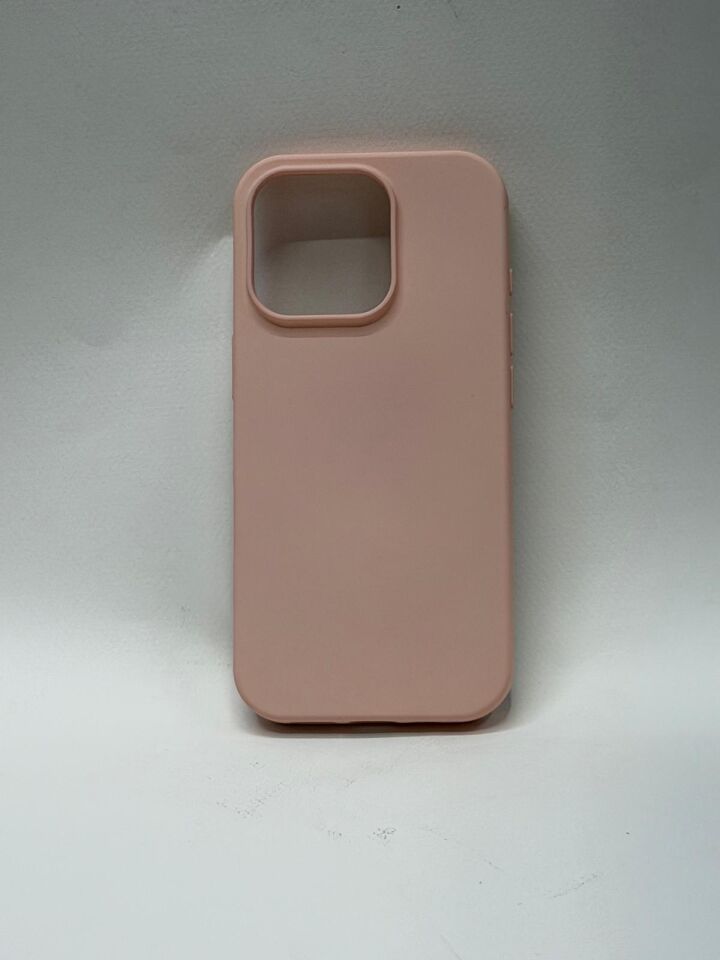 iPhone 16 Pro Uyumlu İçi Kadife Süet Astarlı İpeksi Silikon Lansman Kılıf Pembe